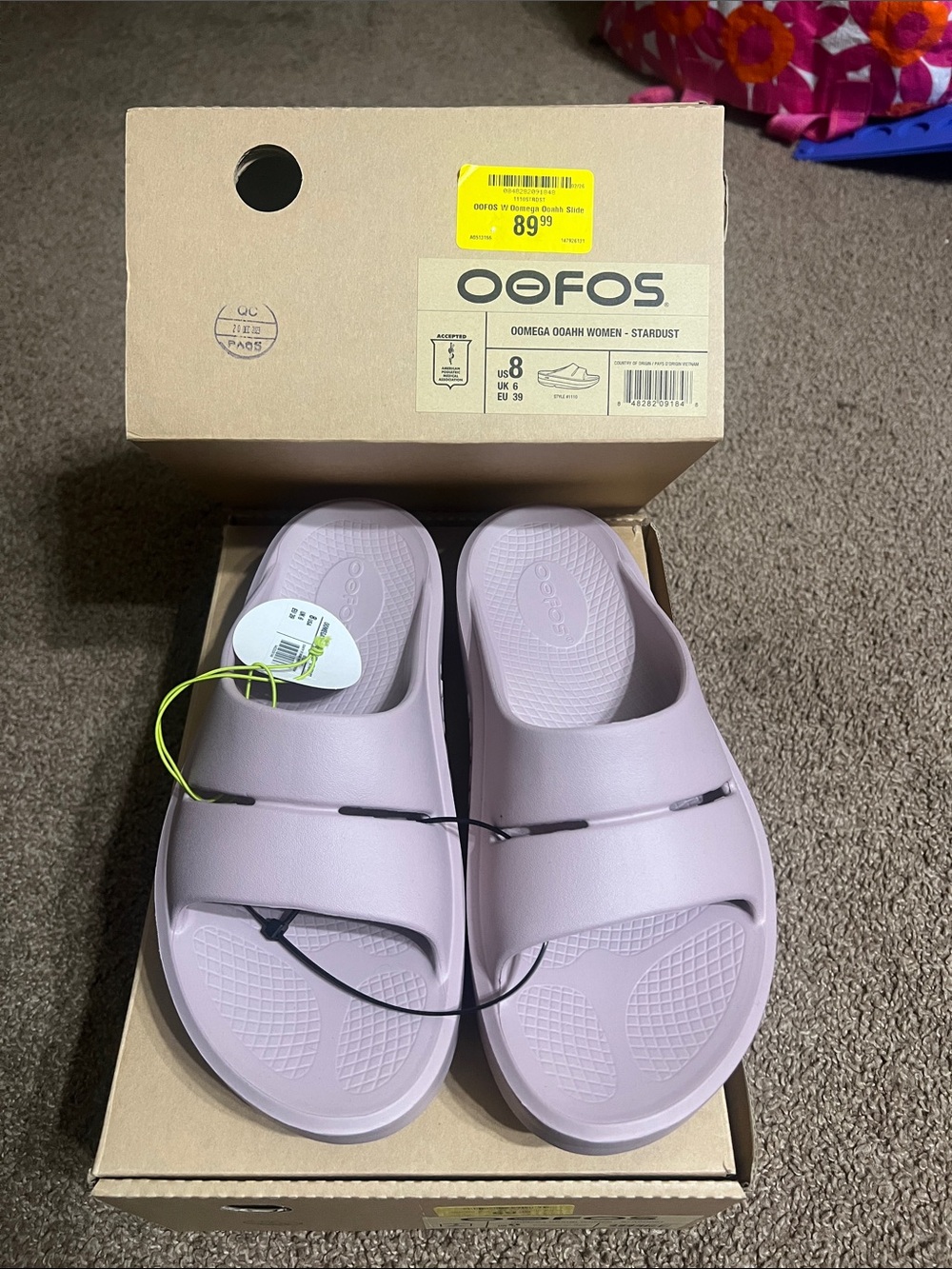 Women’s Oofos Oomega Ooahh-Stardust Sz-8